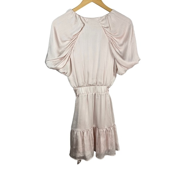 Ted Baker Loueese Puff Sleeve Faux Wrap Mini Dress Size 2 US 4-6 Light Pink - Picture 4 of 13